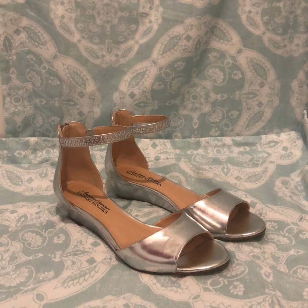 Low silver high heels